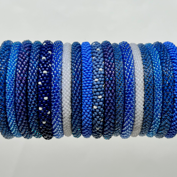 Blue Beaded Bangles #8