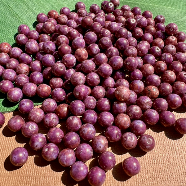 Picasso Dark Purple 8mm Round Beads - 75 Pieces