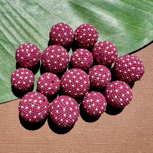 Pink Spring Polka Dots (Size 15) Beaded Beads