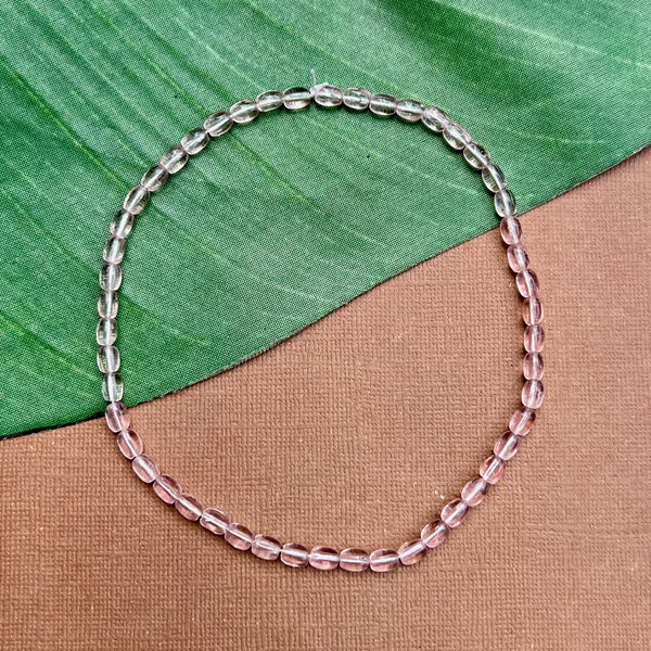 Small Translucent Pink Oval Beads - 100 Pieces
