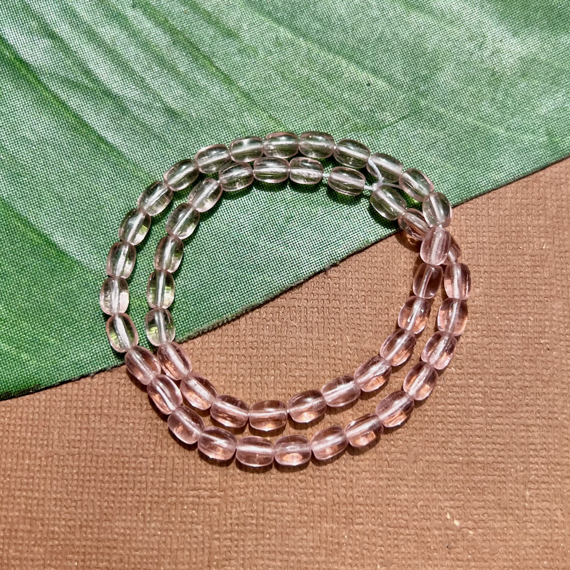 Small Translucent Pink Oval Beads - 100 Pieces