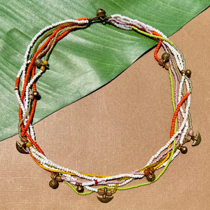 Short Akha Necklaces - Pink, Green, & Orange