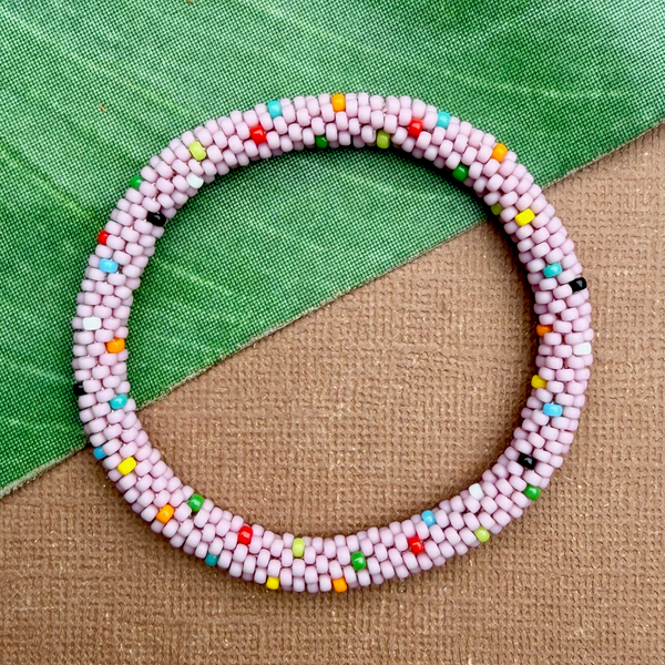 Pink Beaded Bangles #25