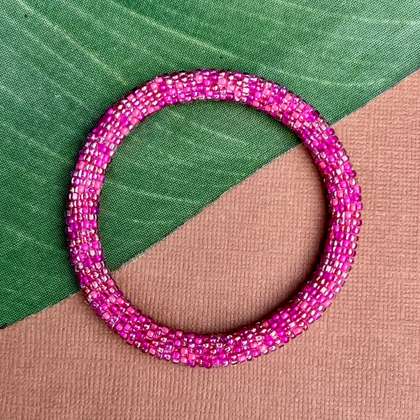 Pink Beaded Bangles #3