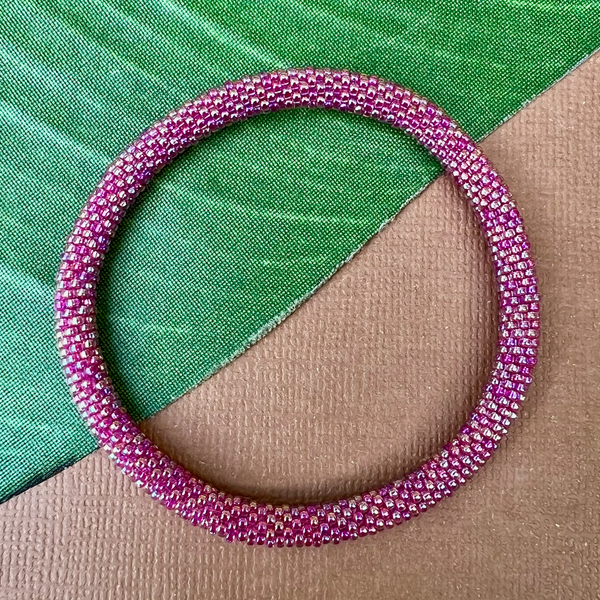 Pink Beaded Bangles #14