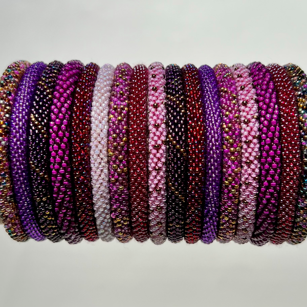 Pink Beaded Bangles #25