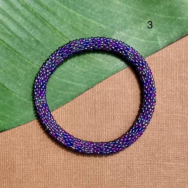 Lavender (Purples) Beaded Bangles