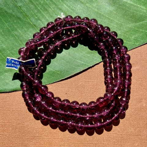 Purple Crackle 8mm & 10mm Beads - 100 Pieces