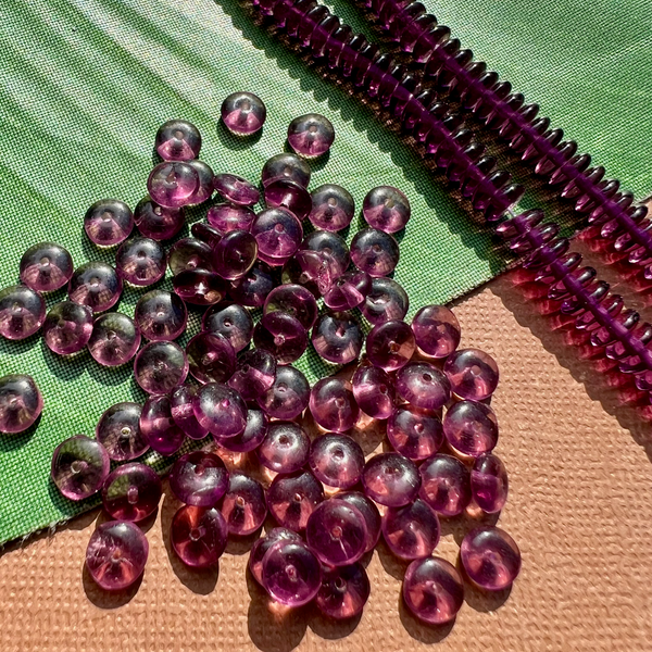 Purple Disc Beads - 100 Pieces