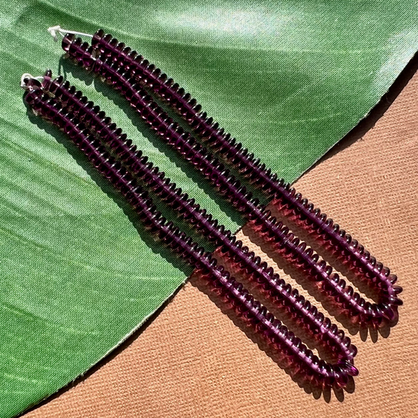 Purple Disc Beads - 100 Pieces
