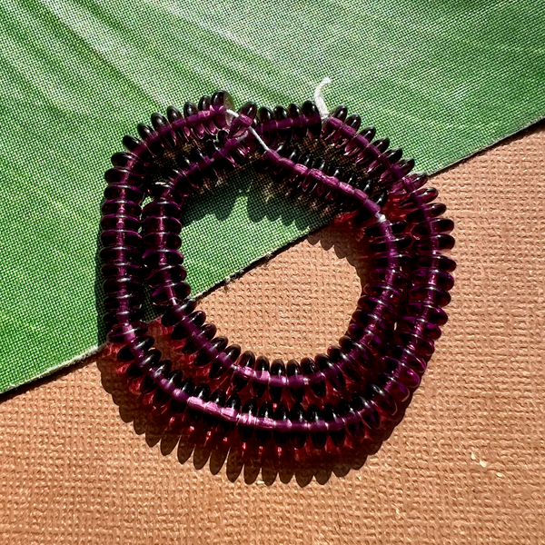 Purple Disc Beads - 100 Pieces
