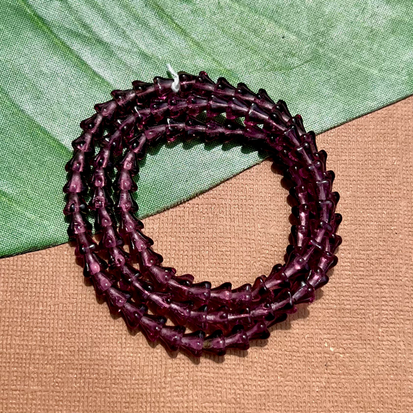 Purple Small Flower Cap Beads - 100 Pieces