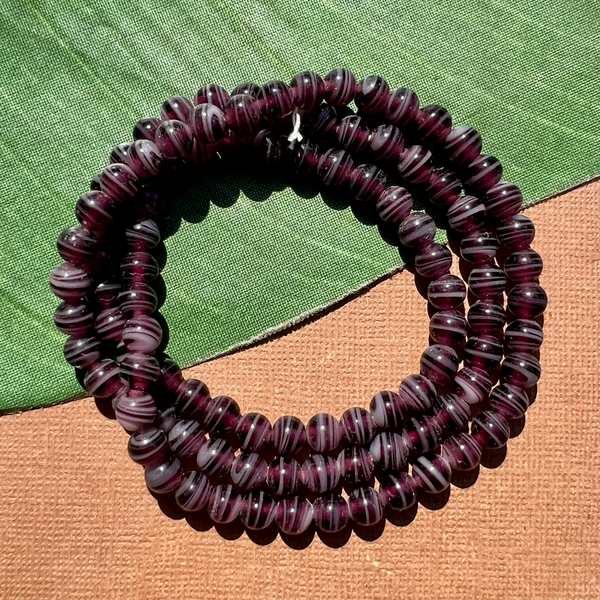 Purple Swirl Round 8mm Beads - 100 Pieces
