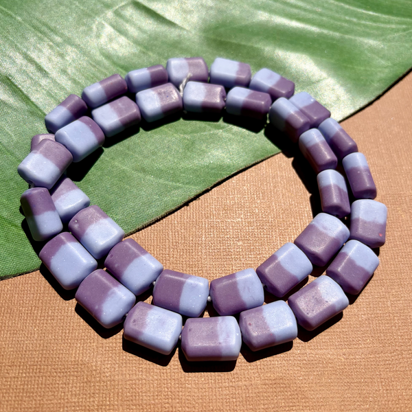 Purple Two Tone Rectangular Beads - 50 Pieces