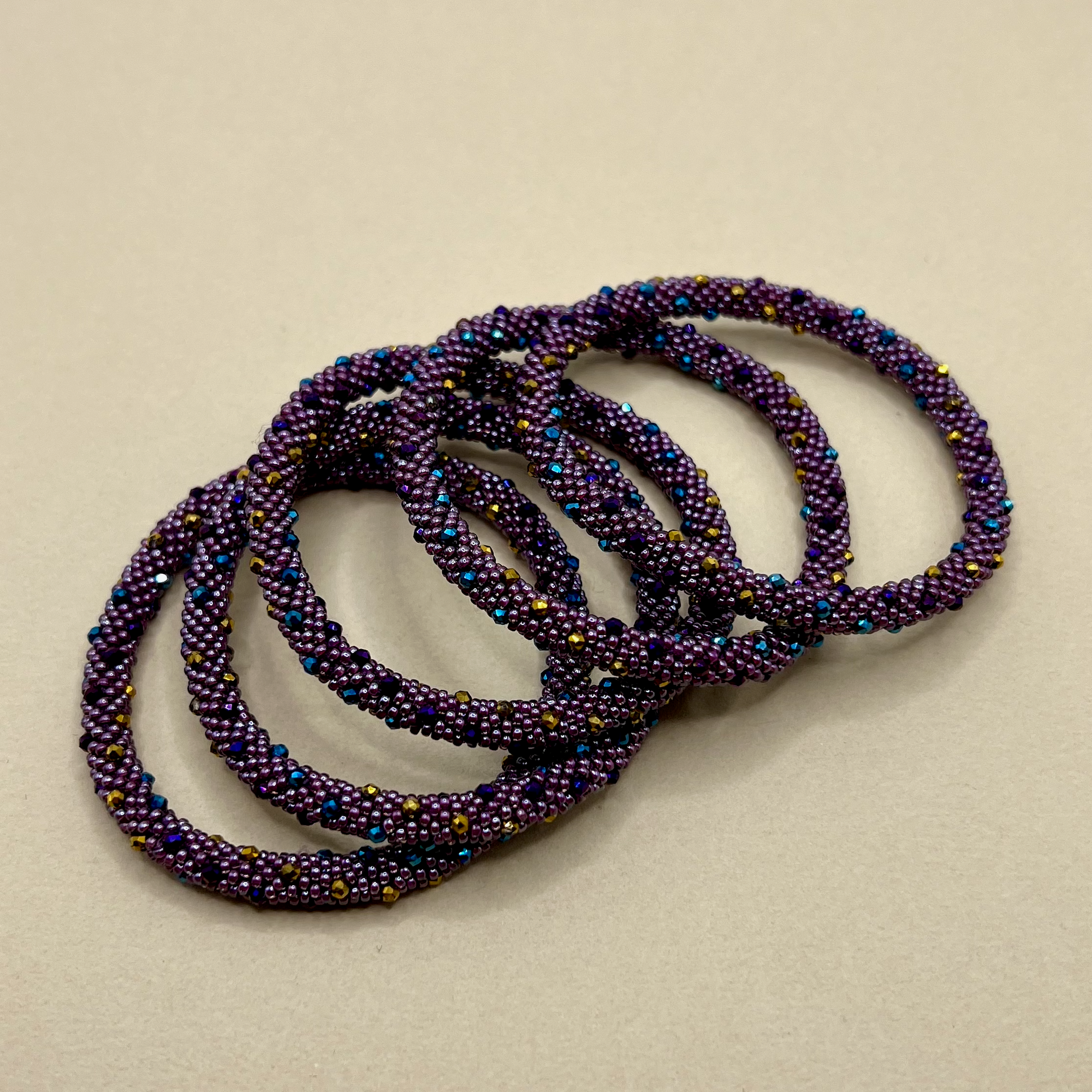 Fire Polish Crystal Purple Bangles