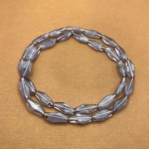 Gray Purple Diamond Beads - 30 Pieces