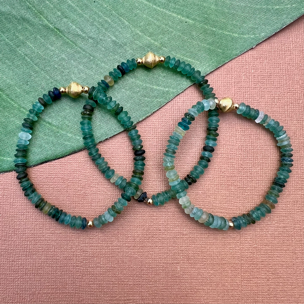 Roman Glass Stretch Bracelets - Saucer & Cylinder