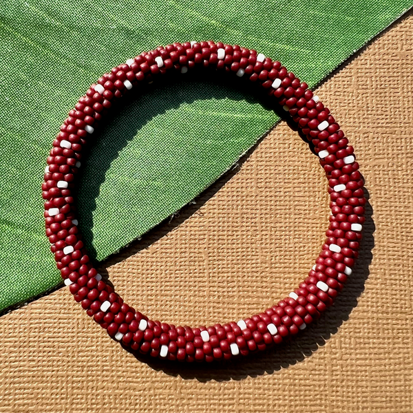 Red Beaded Bangles #13