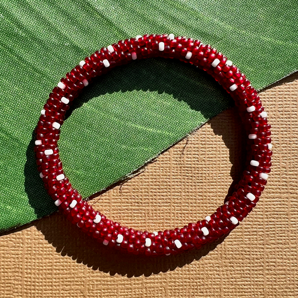 Red Beaded Bangles #16