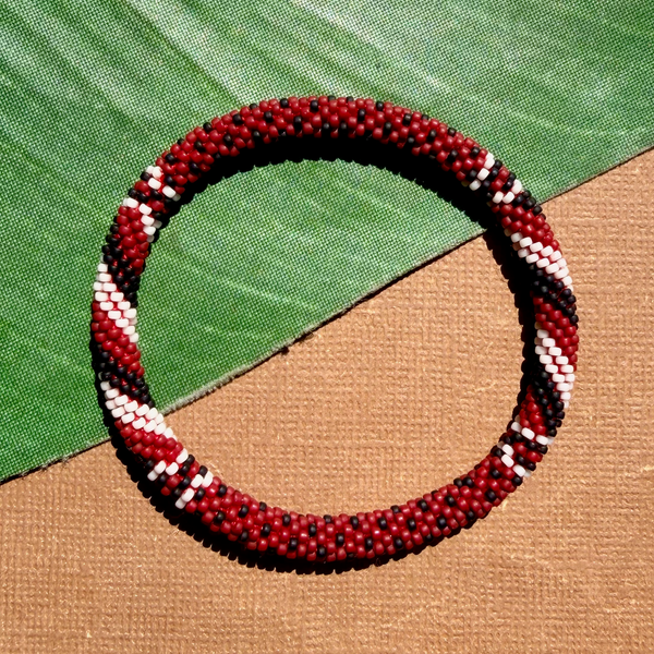 Red Beaded Bangles #18