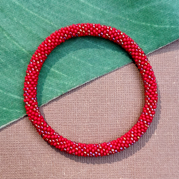 Red Beaded Bangles #1