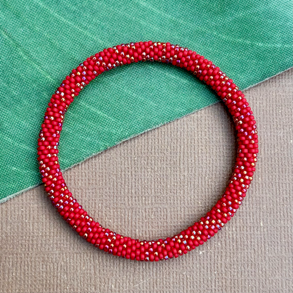 Red Beaded Bangles #1