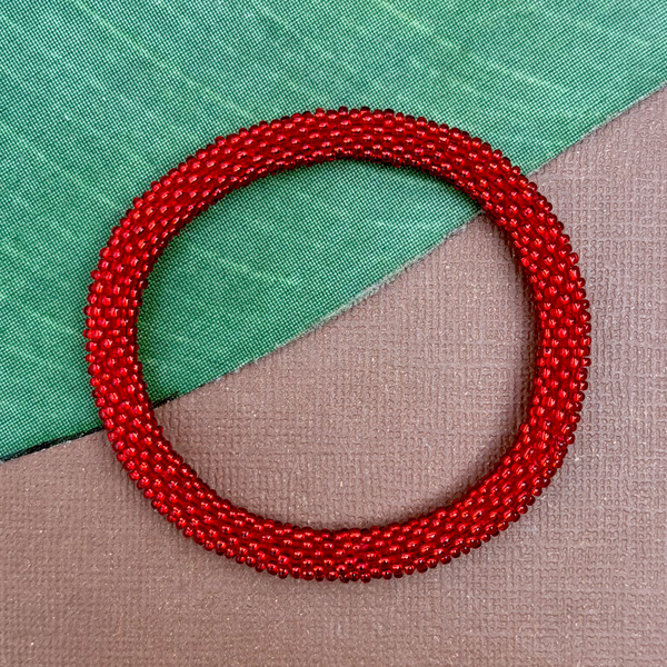Red Beaded Bangles #2