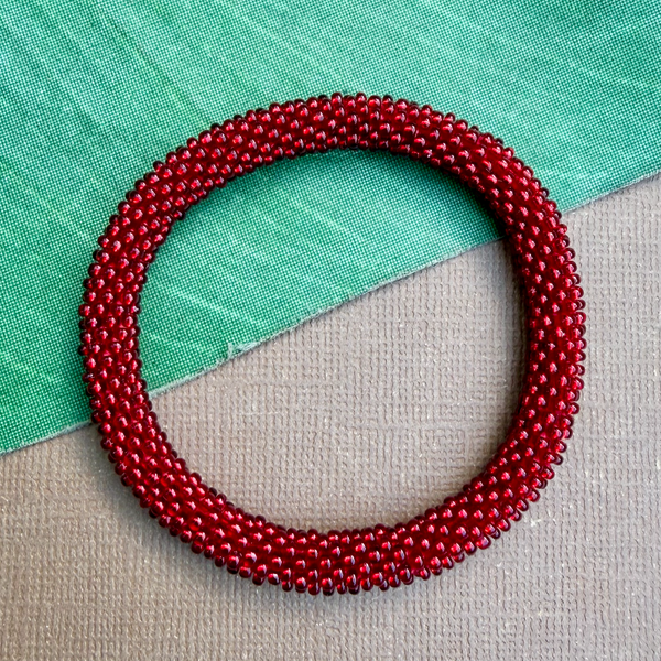 Red Beaded Bangles #6