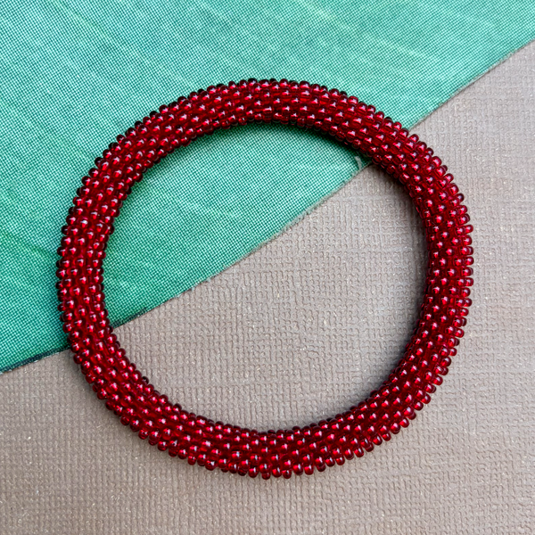Red Beaded Bangles #6