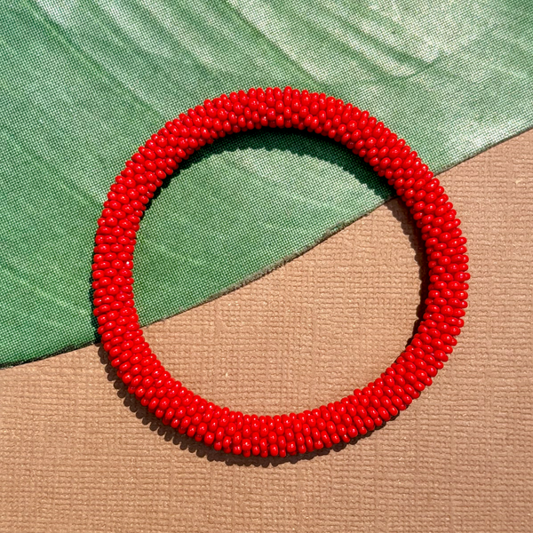 Red Beaded Bangles #9