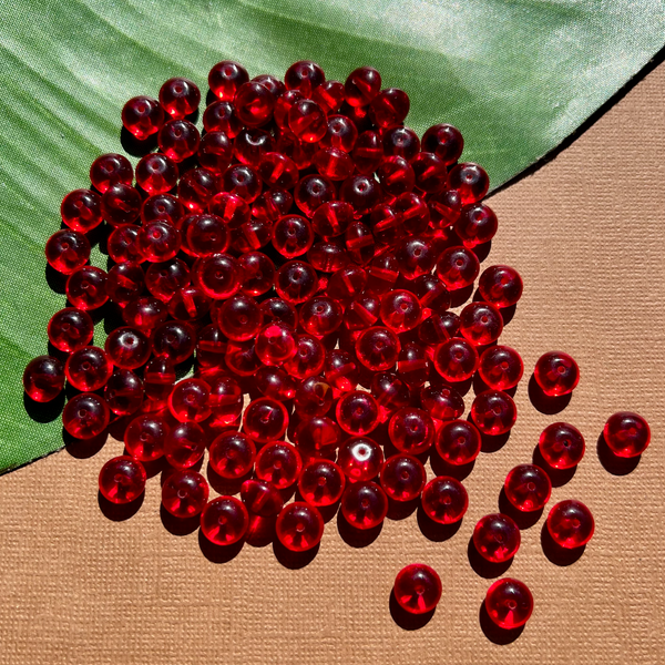 Red Smooth Saucer Beads - 150 Pieces