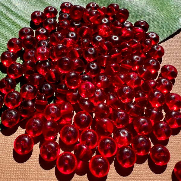 Red Smooth Saucer Beads - 150 Pieces