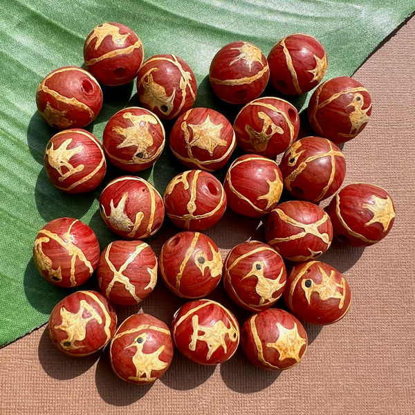 Red Bird Beads - 3 Pieces