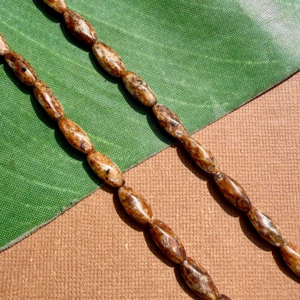 Picasso Brown Rice Beads - 50 Pieces