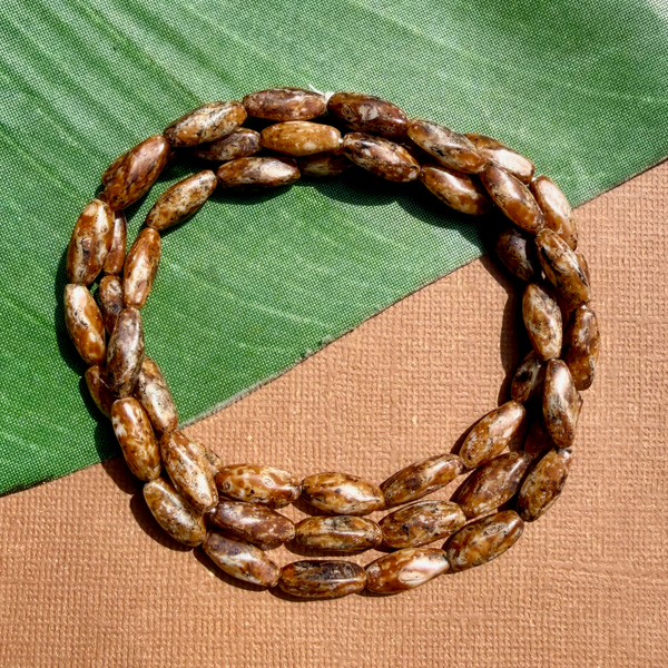 Picasso Brown Rice Beads - 50 Pieces