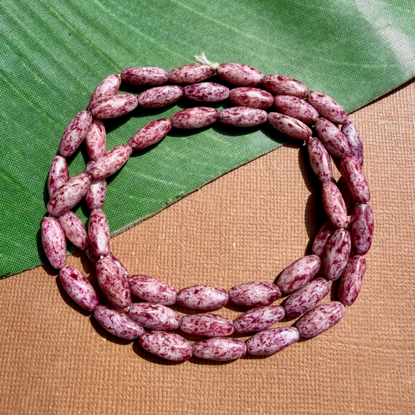 Picasso Pink Rice Beads - 50 Pieces
