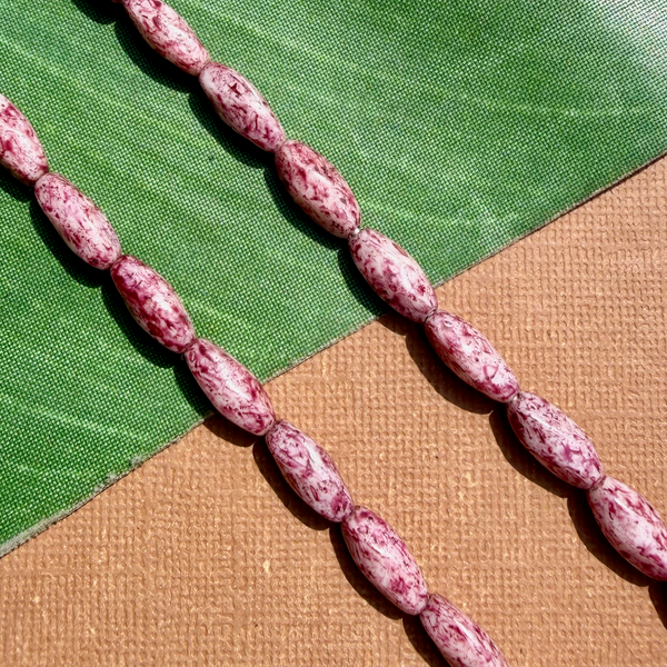 Picasso Pink Rice Beads - 50 Pieces