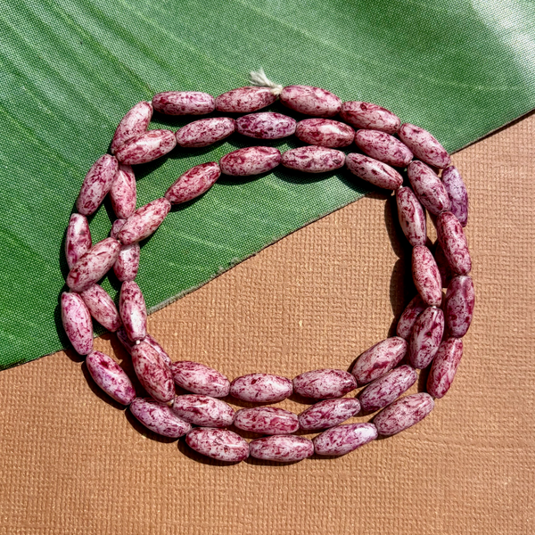 Picasso Pink Rice Beads - 50 Pieces