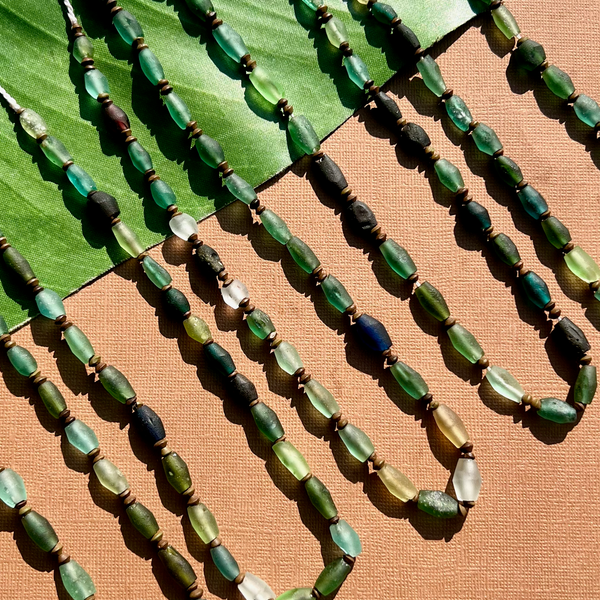 Roman Glass Rice Bead Strands