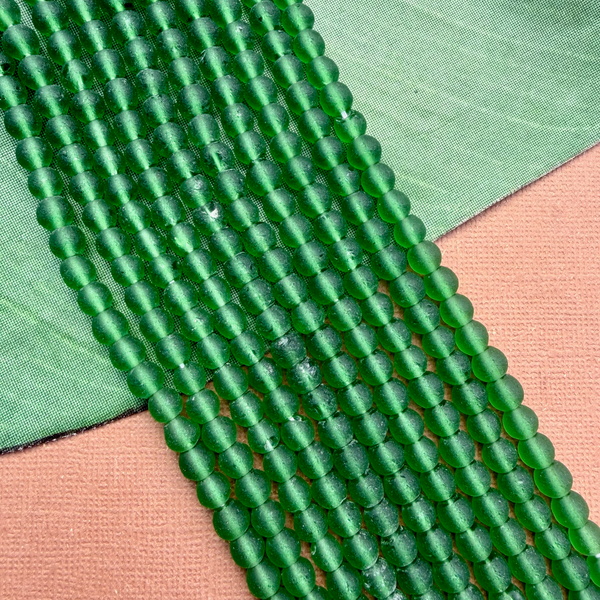 Roman Glass 6mm Round Bead Strands