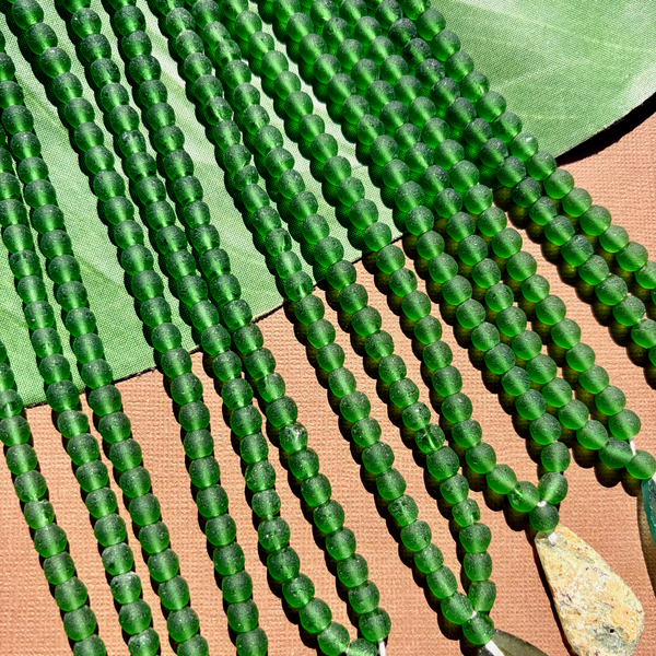 Roman Glass 6mm Round Bead Strands