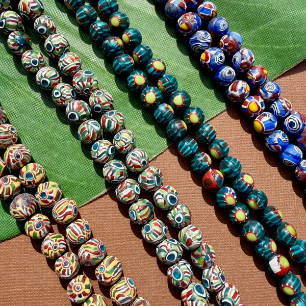 Java Glass Colorful Round Beads