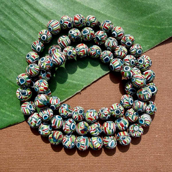 Java Glass Colorful Round Beads