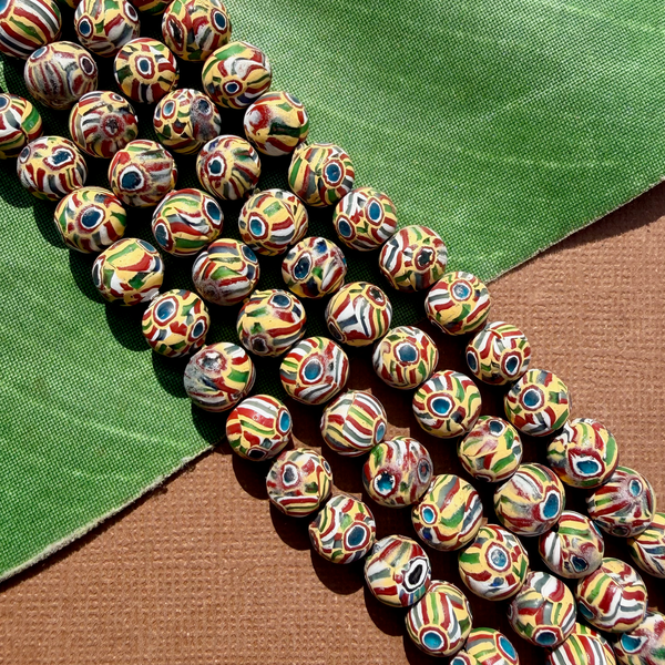 Java Glass Colorful Round Beads