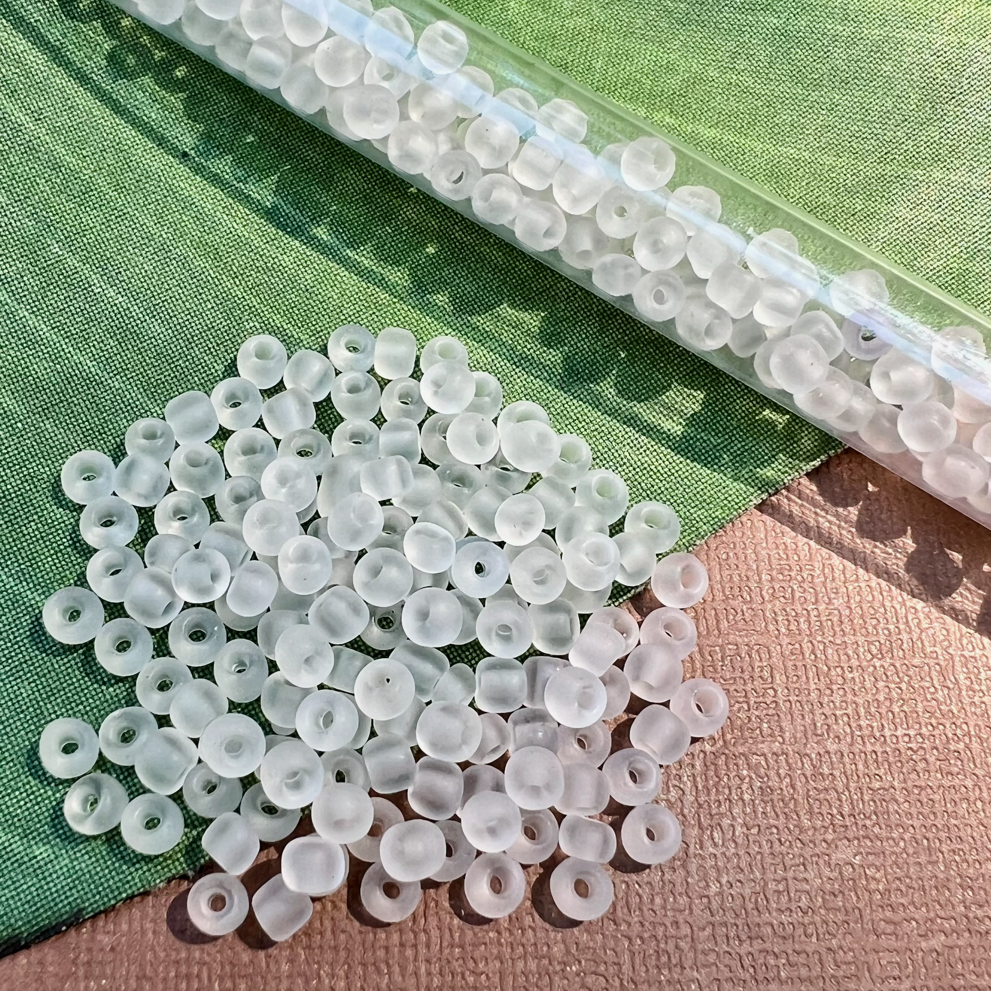 Frosted White Size 6 Seed Beads - 30 Grams