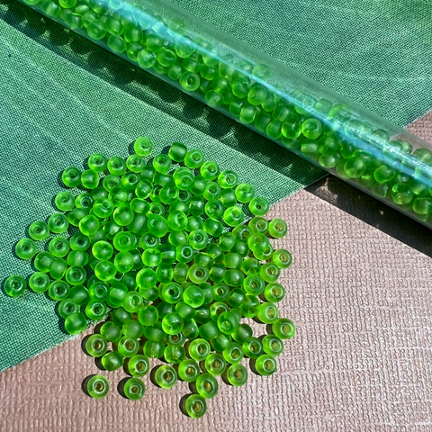 Green Size 6 Czech Seed Beads - 30 Grams