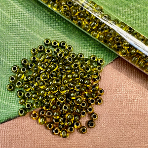 Olive Size 6 Seed Beads - 30 Grams