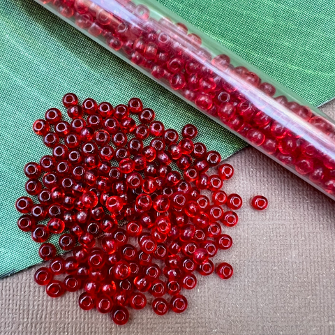 Red Czech Size 6 Seed Beads - 30 Grams
