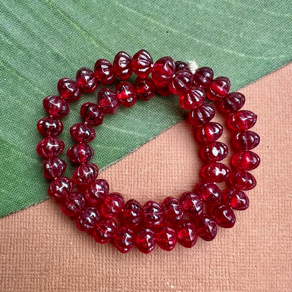 Cherry Red Saucer Beads - 50 Pieces