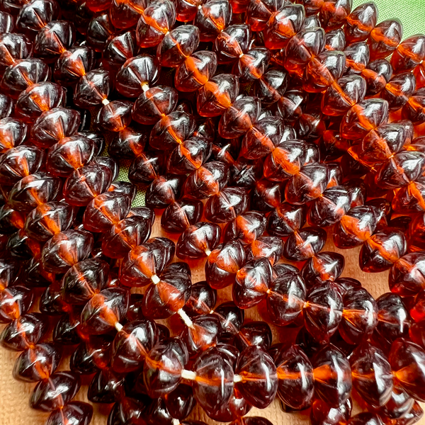Amber Glass Large Saucer Beads - 100 Pieces